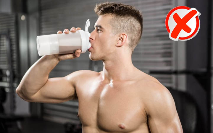 Drinking Protein shake after the workout